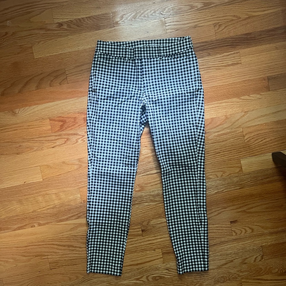 NWOT Old Navy High Rise Pixie Skinny Ankle Pants Black White Checkered | Size 4